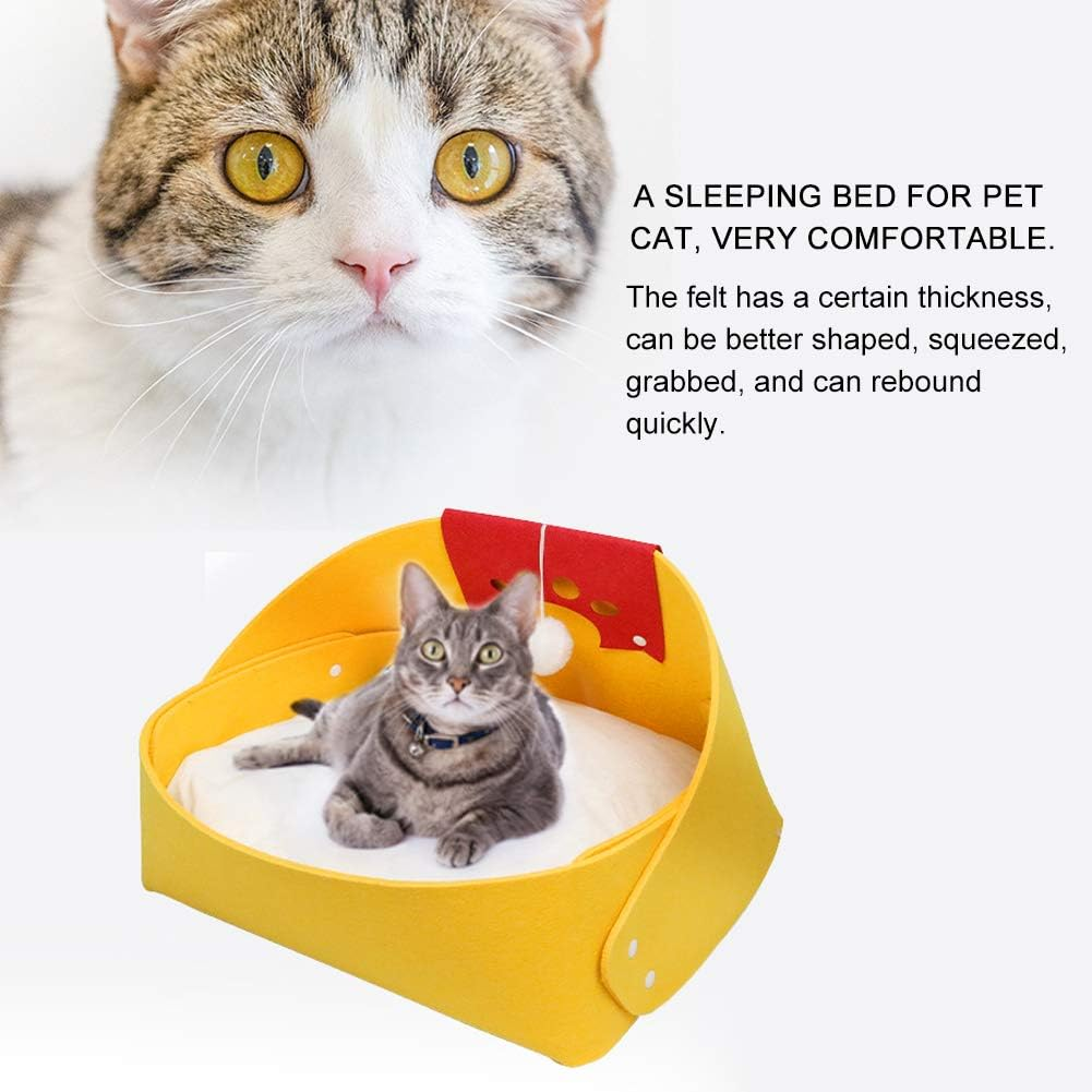 Cat Bed,Pet Cat Bed,Felt Pet Cat Four Seasons Universal Sleeping Bed Cave Quick Rebound Easy Installation