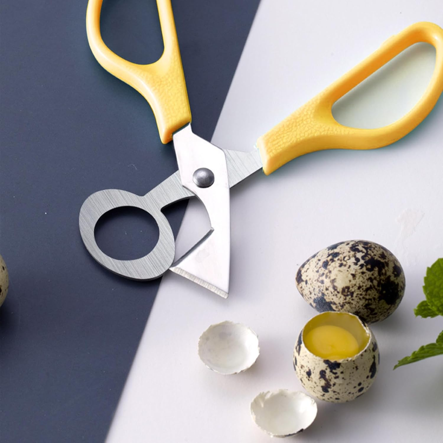 Quail Egg Shell Cutter, Quail Egg Scissors, Eggs Shells Opener, Eggs Shells Cutting Scissors, Yellow - Blue image number 7