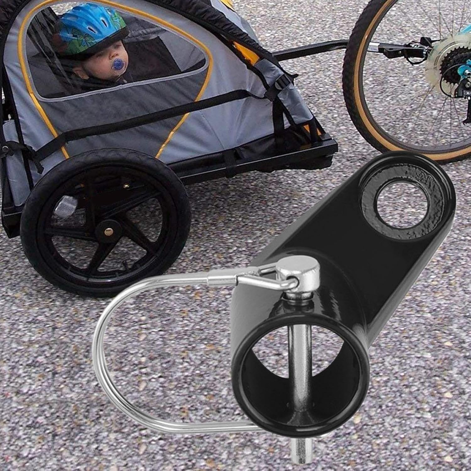 Bike Trailer Hitch Connector | Bike Hitch for Trailer | Attachment Hook Shock-Absorbing Quick-Release for Hiking Cycling Dog-Walking Road-Trip