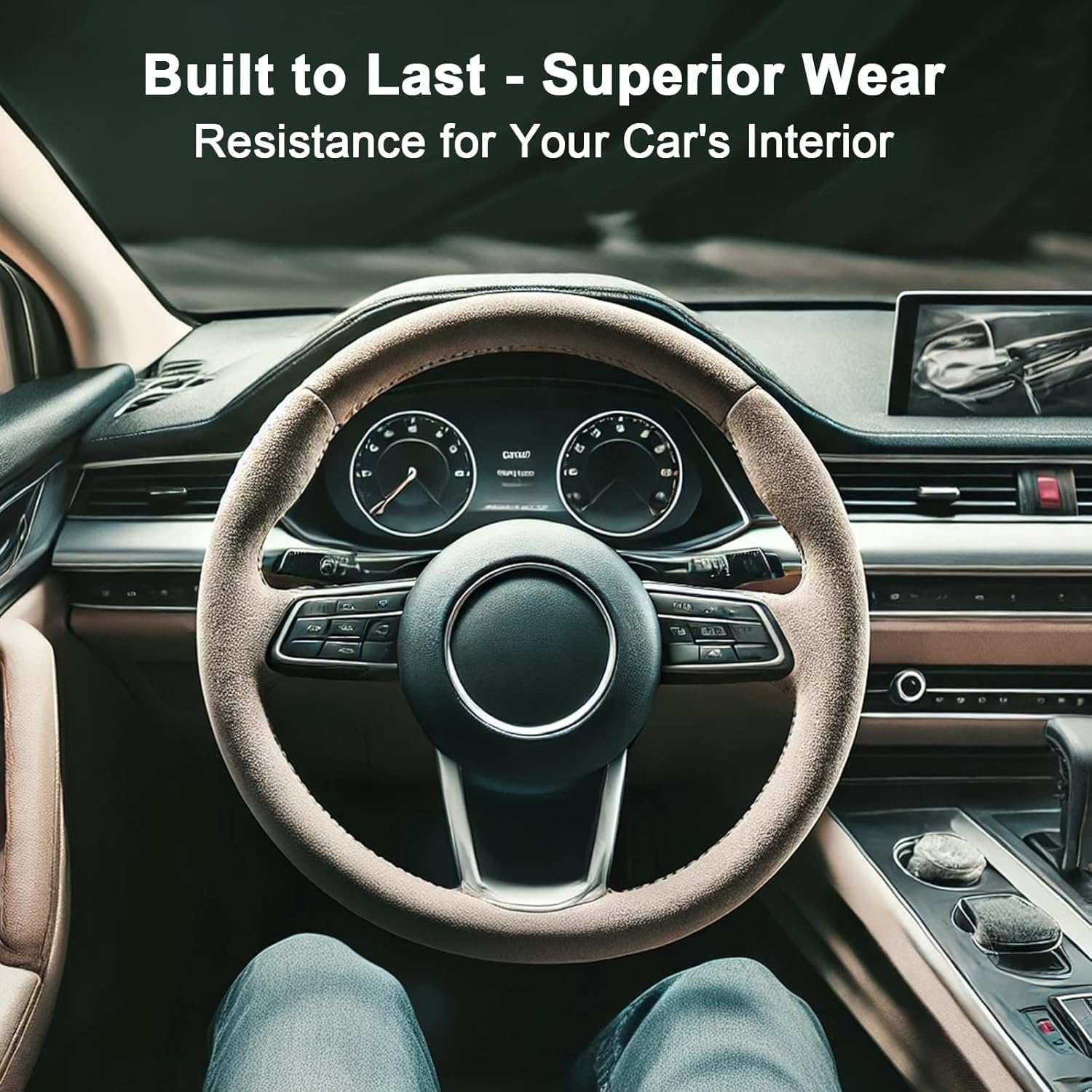 Premium Grey Suede Fabric Wrap - 17X70 Inch Suede Wrap for Car Interior - Self-Adhesive Microfiber and Synthetic Leather, Stretchable Interior Film for Car and Home Decor image number 2