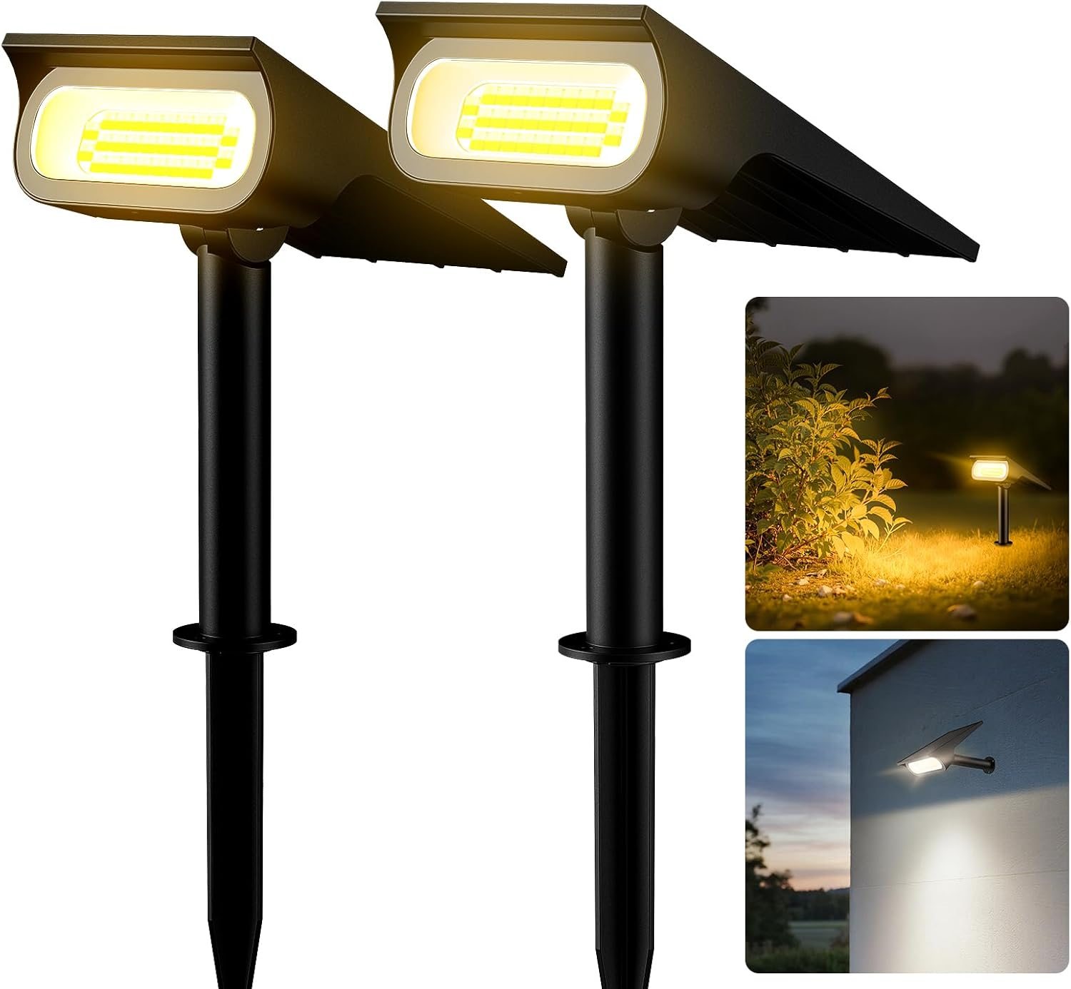 Intelamp Solar Lights Outdoor Waterproof, 3 Modes Landscape Spotlights, Dusk to Dawn Solar Spot Lights for Outside, Solar Garden Lights for Yard Porch image number 6