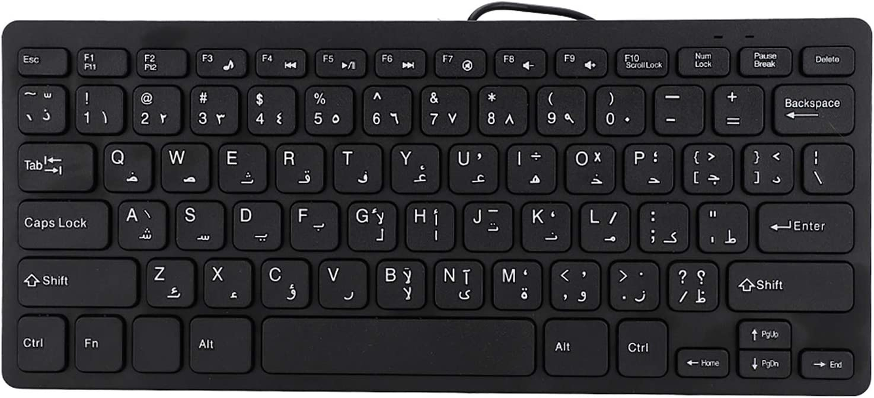 Arabic Keyboard, Keyboard Silent Black 78 Keys Ultra-Thin USB for Computer for Laptop image number 1