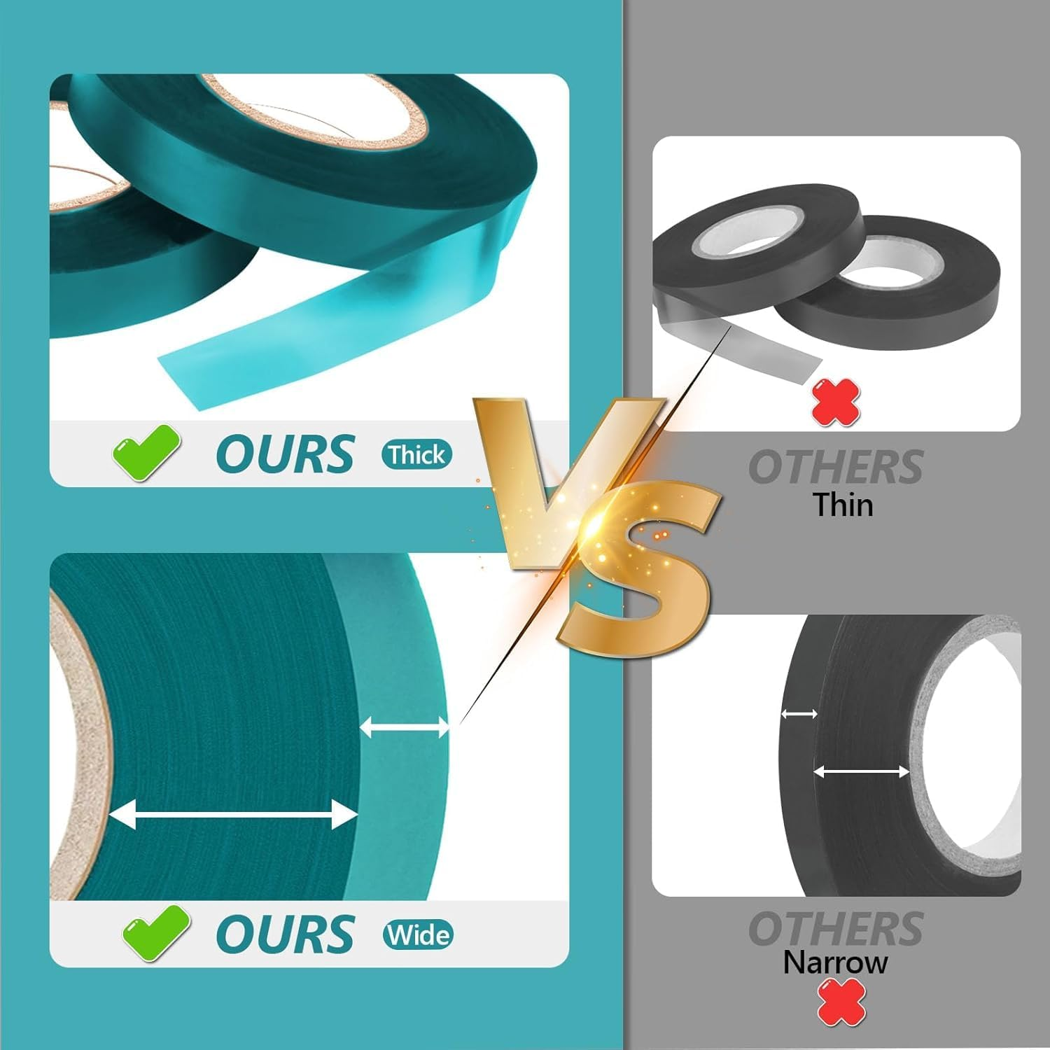 Stretch Tie Tape Roll, 1/2" 150Ft Garden Tie Tape, Thick Sturdy Plant Ribbon Garden Green Vinyl Stake Gardening Tools for Indoor Outdoor Patio Plant Use (2 Pack) image number 5