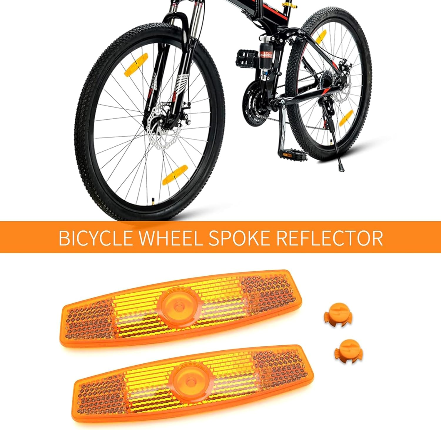 4 PCS Bicycle Wheel Spoke Reflectors,Bikes Wheel Reflectors,Bicycle Safety Warning Reflector Road,Reflective Bikes Clip,Bike Accessories for Mountain Bike Decoration Night Riding - White image number 5