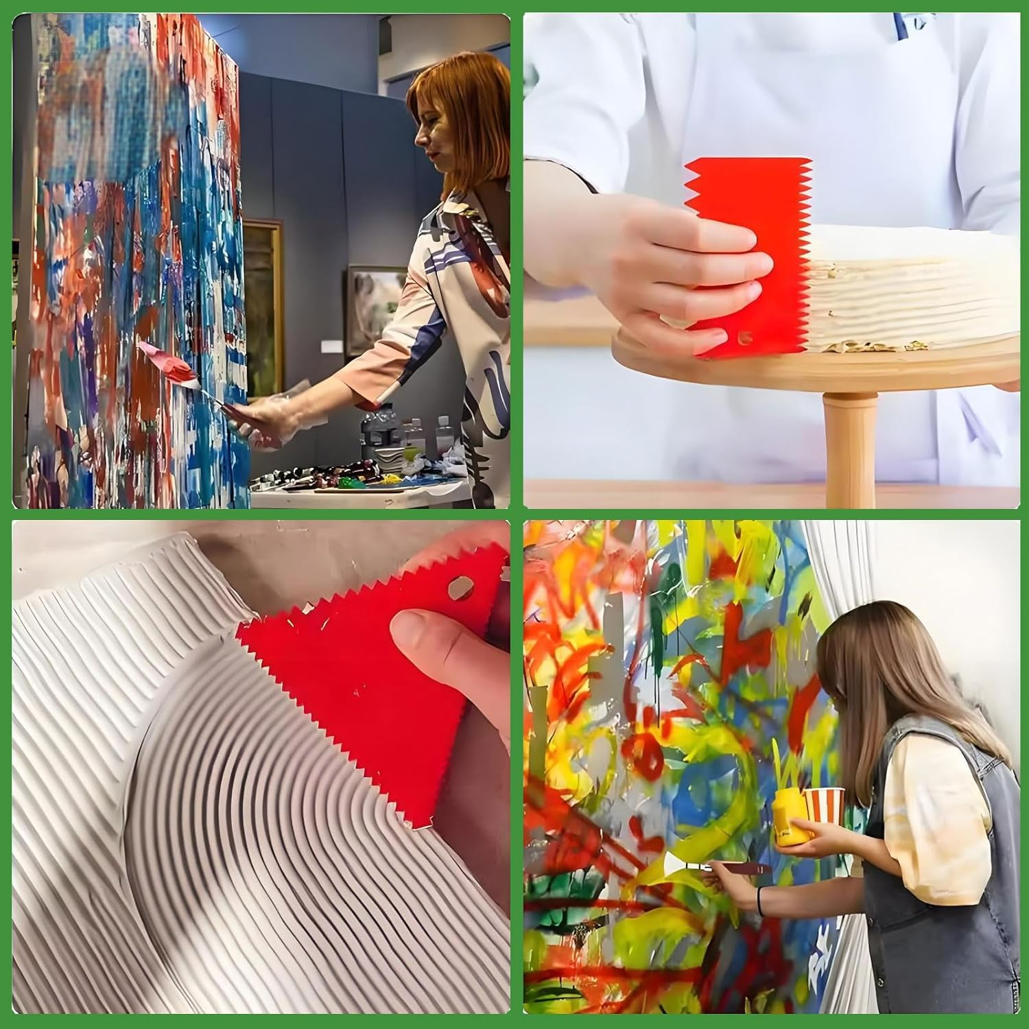 MYTOAU 11 Pieces Palette Knife Set, 5Pcs Stainless Steel Palette Knives and 6Pcs Plastic Scrapers, Flexible Spatula for Oil Painting, Acrylic Painting, Color Mixing and Thick Paint Applications image number 2