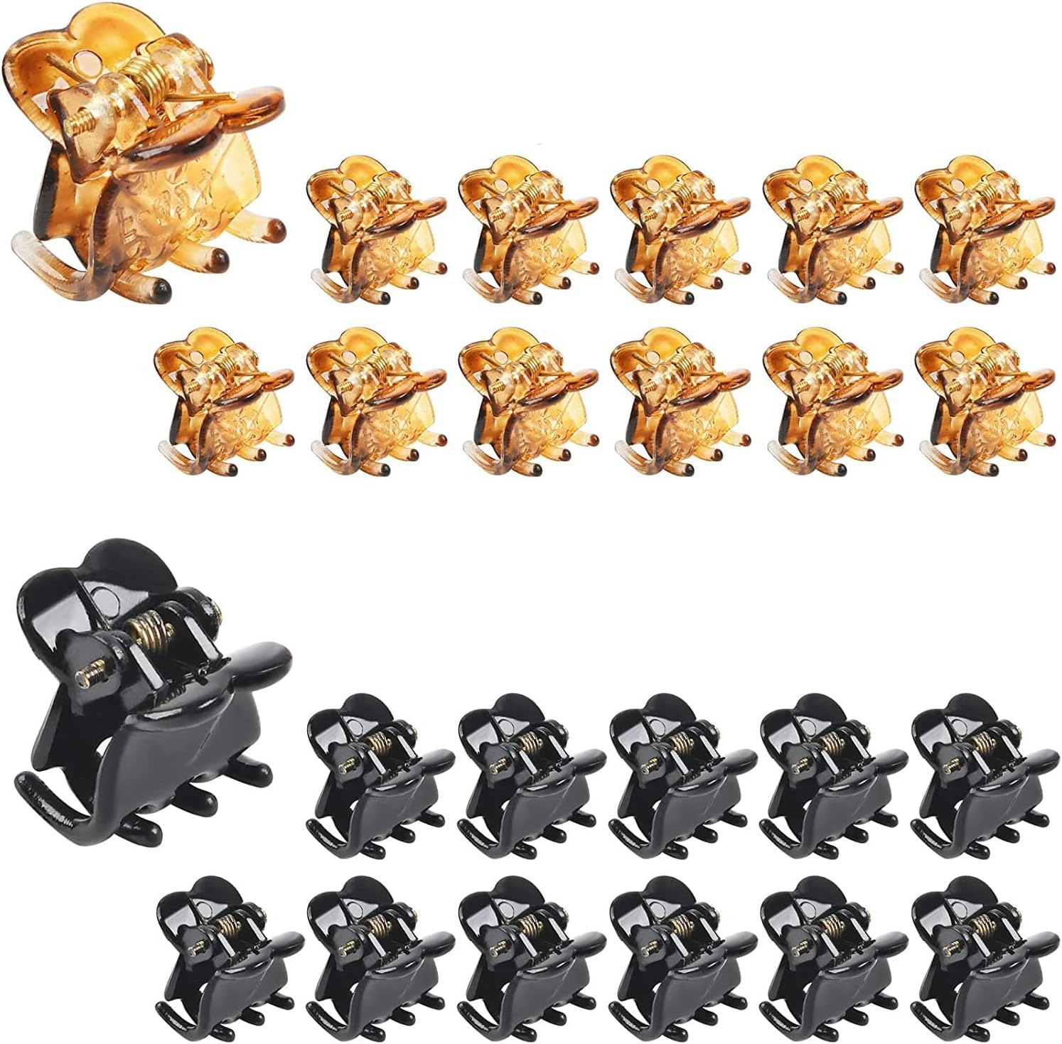 Pack of 24 Small 1.5 Cm Mini Hair Clips, Plastic Small Hair Clips for Girls and Women image number 1