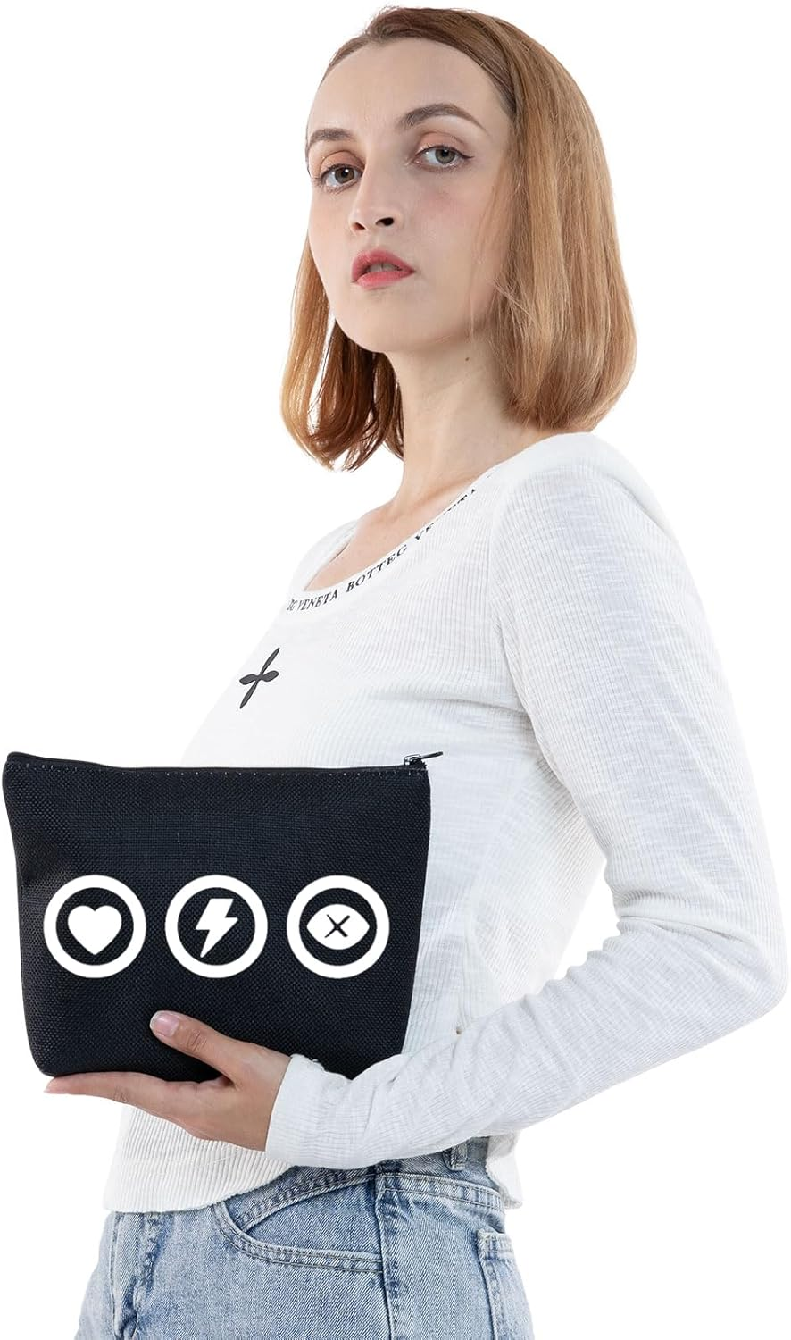 G2TUP RDR2 Makeup Bag Arthur Fans Gifts Cores Stamina & Dead Eye Gifts RDR2 Merchandise RDR2 Arthur Zipper Bag, Heartblack, Fit image number 4