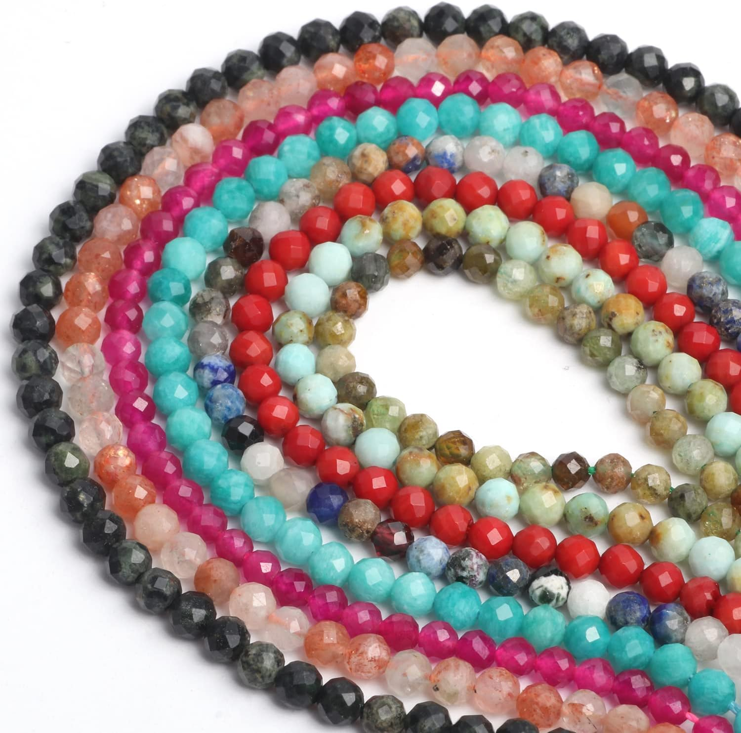 Natural Stone Faceted Small Waist Bead Tiny Loose Spacer Bead for Jewelry DIY Making Bracelets image number 4