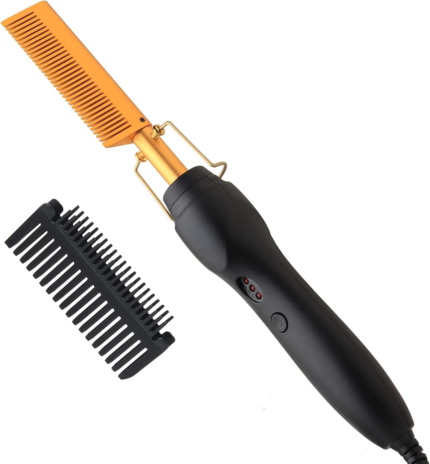 Homfu Electric Hot Comb Hair Straightener Heat Pressing Comb Curling Flat Iron Curler Hair Straightener Brush for Natural Black,Anti-Scald Beard Straightening Electric Press Comb