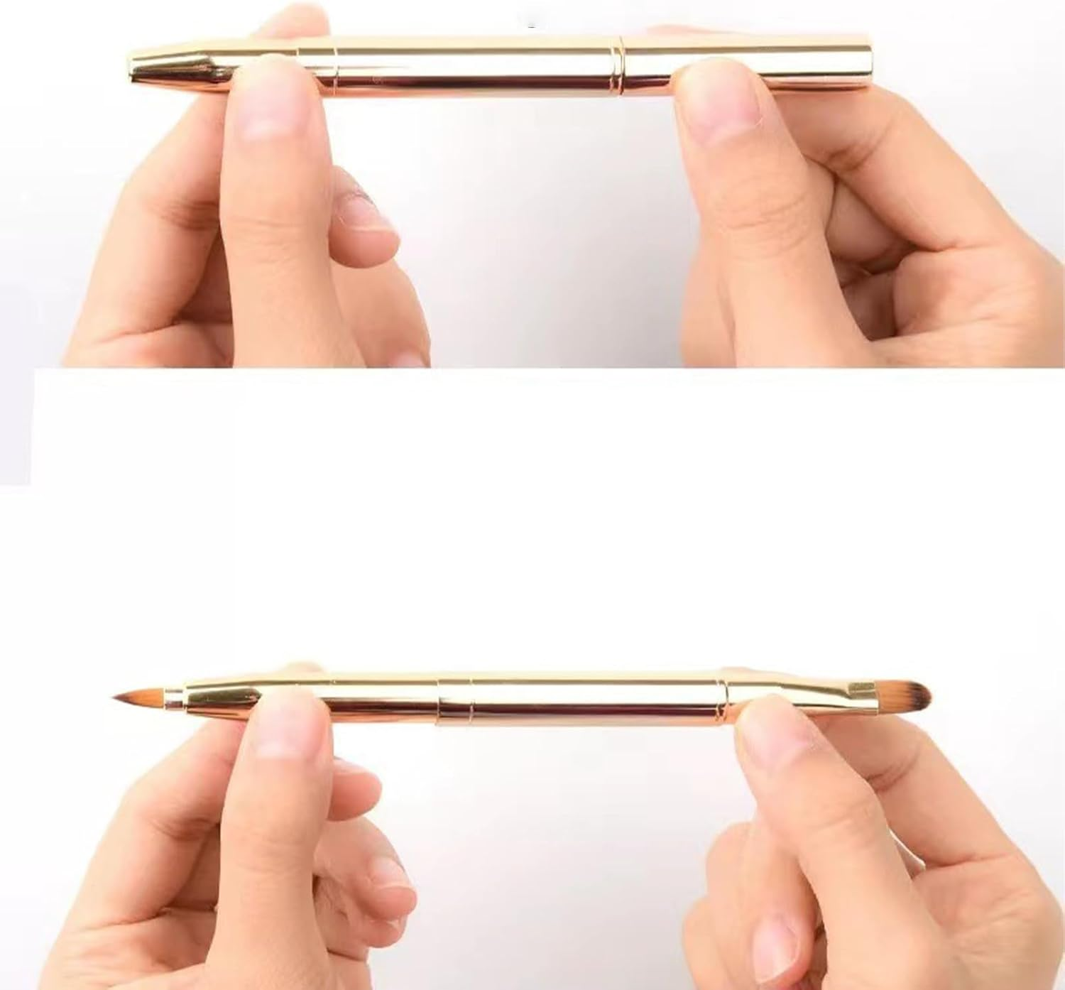 BGENHPON 2 Pack Retractable Lip Brush for Lipstick and Lip Gloss, Double-Ended Lip Makeup Brush with Cap, Travel-Friendly Lipstick Applicator image number 2