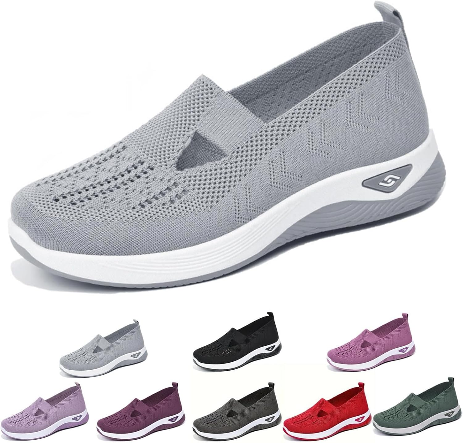 Women'S Comfortable Breathable Knitted Sneakers,Knitted Sneakers for Women,Woven Cut-Out Orthopedic Sneakers Shoes,Lightweight Slip-On Walking Shoes Sknitted Breathable Sneakers image number 2