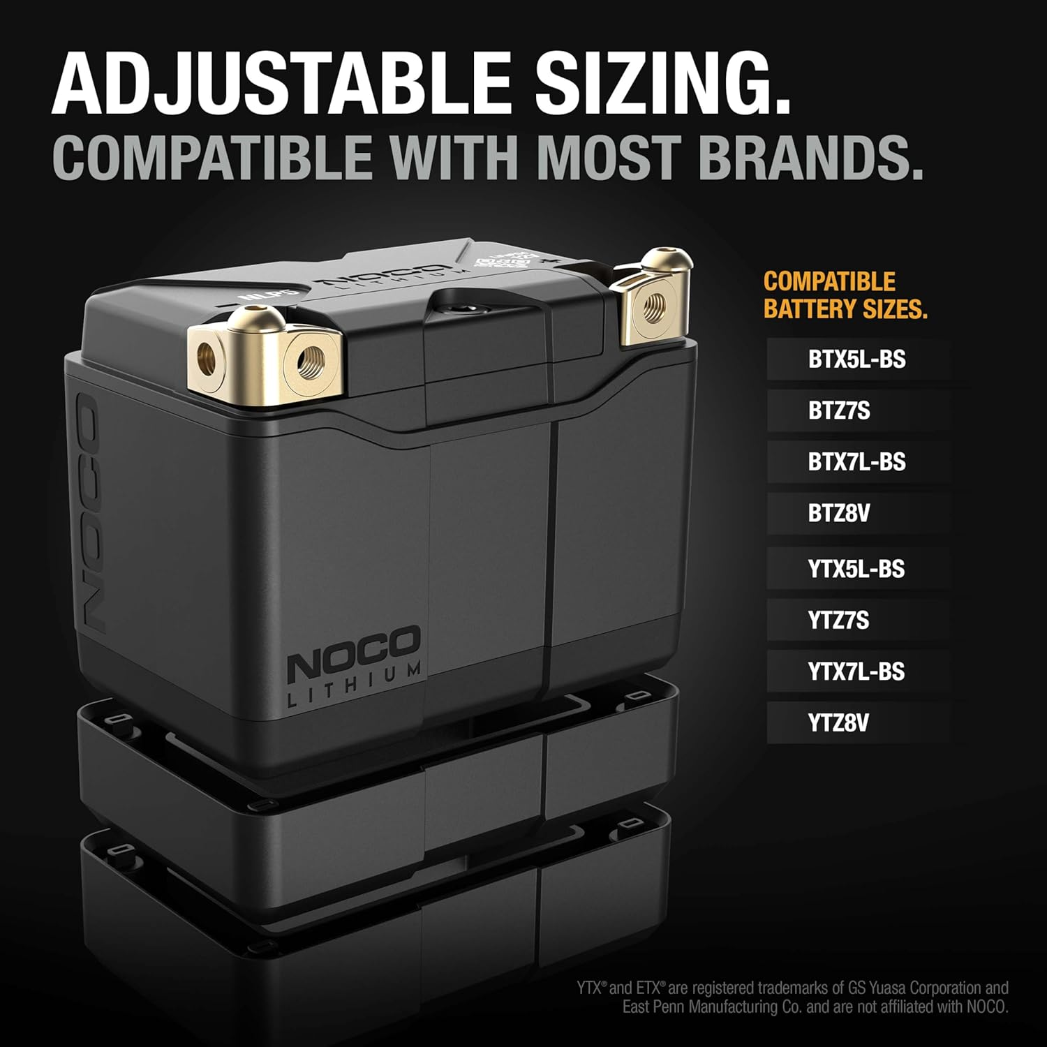 NOCO Lithium NLP5: Ultra-Light 12V Lithium Motorbike Battery &ndash; Group 5 &ndash; 2Ah &ndash; 250A Start Power &ndash; Intelligent BMS &ndash; UL Certified image number 1