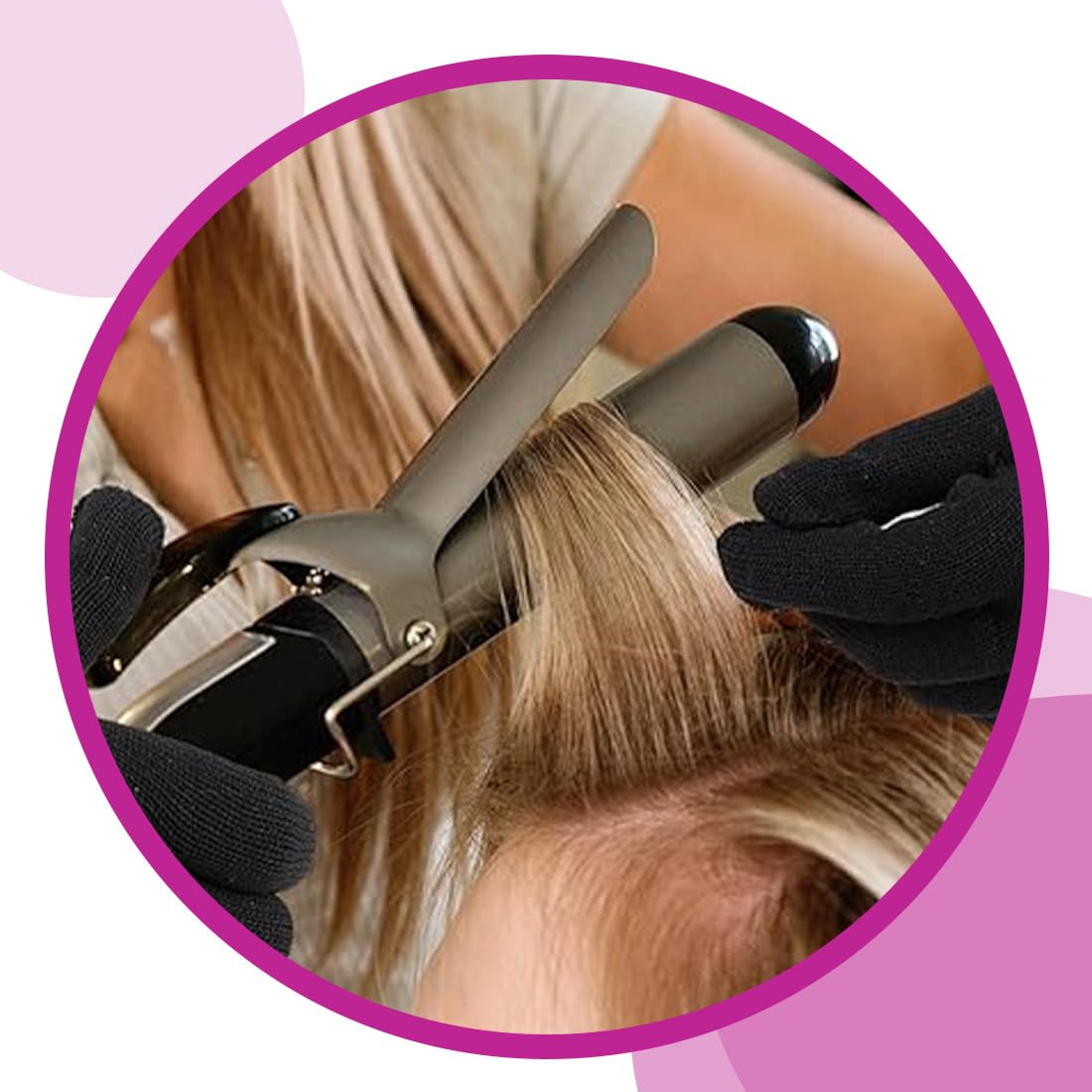 UEAVOID 1 X Heat Resistant Gloves Heat Protection Glove Curling Iron Soft Heat Protection Gloves for Heat Straighteners Hair Tools (Black) image number 1