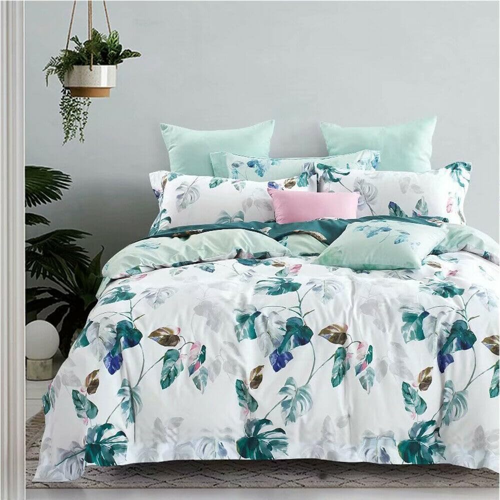 100% Cotton Quilt Doona Duvet Cover Set - Soft and Breathable - 9 Designs - 6 Sizes (4, King Single) image number 1