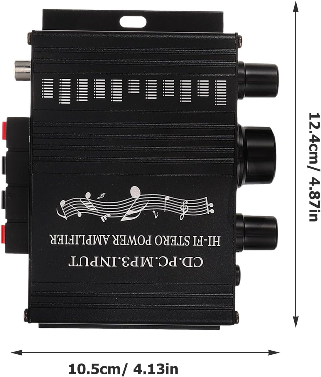 Toddmomy Mini Amplifier Car and Home Audio Stereo Amp with Dc Cable, Compact Black Power Amplifier for Portable Speaker Systems and Mp3 Players image number 4