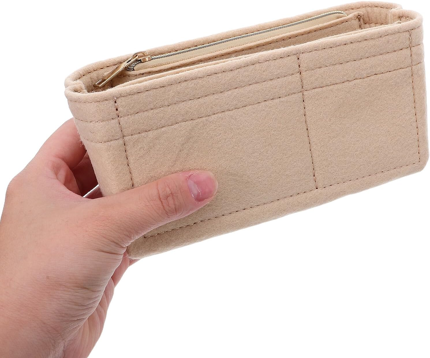 KESYOO Felt Bag Organizer with Zipper, Inner Liner for Makeup Bag, Multipurpose Insert for Handbag, Protection and Organization for Daily Use and Travel image number 6