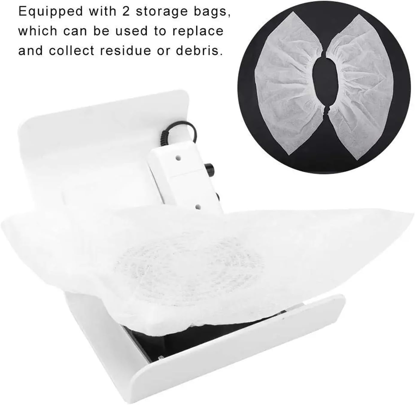 Nail Dust Collector, Nail Dust Collector for Manicure Nails Collector Suction Manicure Machine Nail Fan Art Salon Manicure Machine(Blue) - Blue image number 3