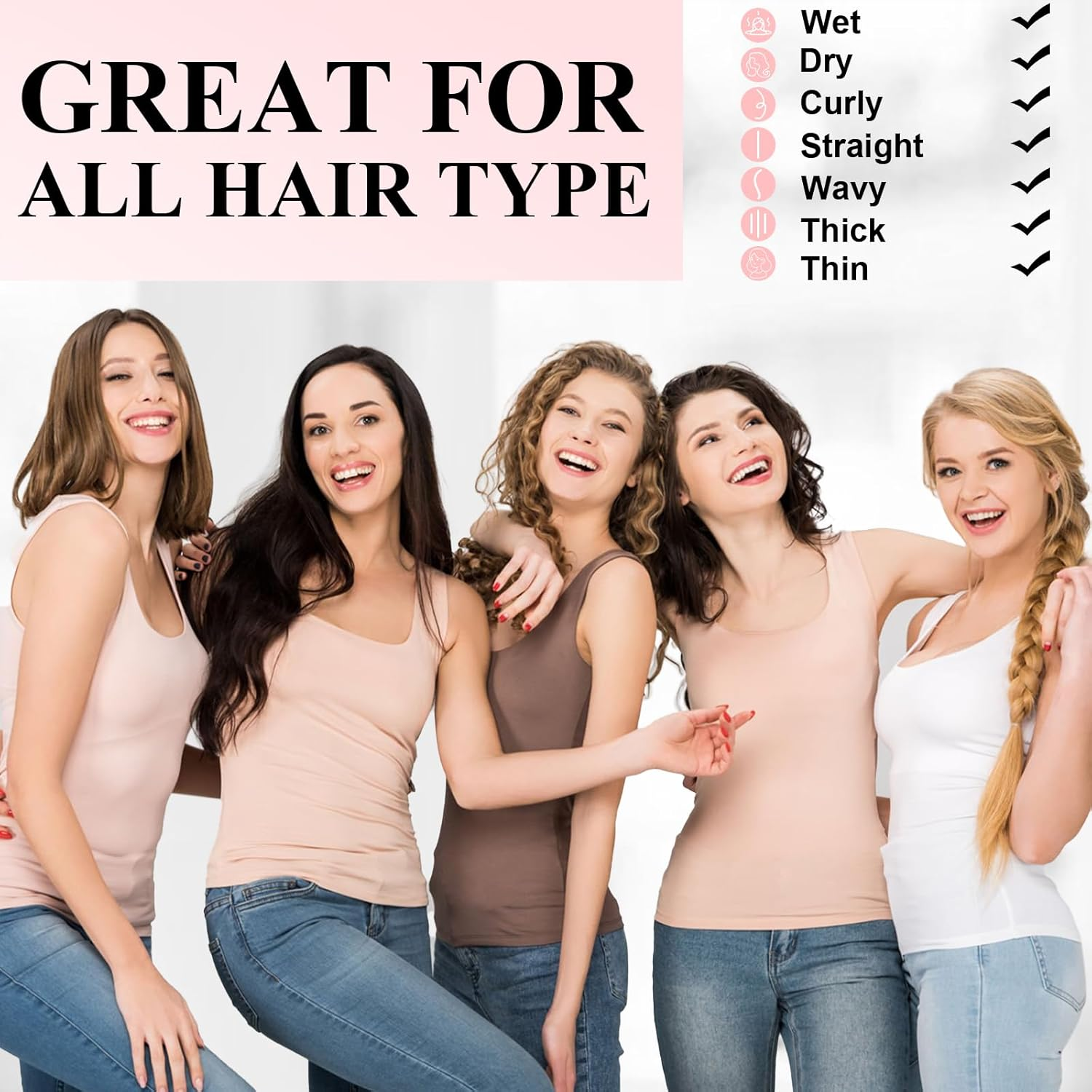 Hair Brush Set - Detangling Paddle Brush, round Brush & Curling Brush - Antistatic, Blow Dryer Brush, Boar Bristle & Straightening Tool for Women and Girls, for Wet & Dry Hair Styling image number 3