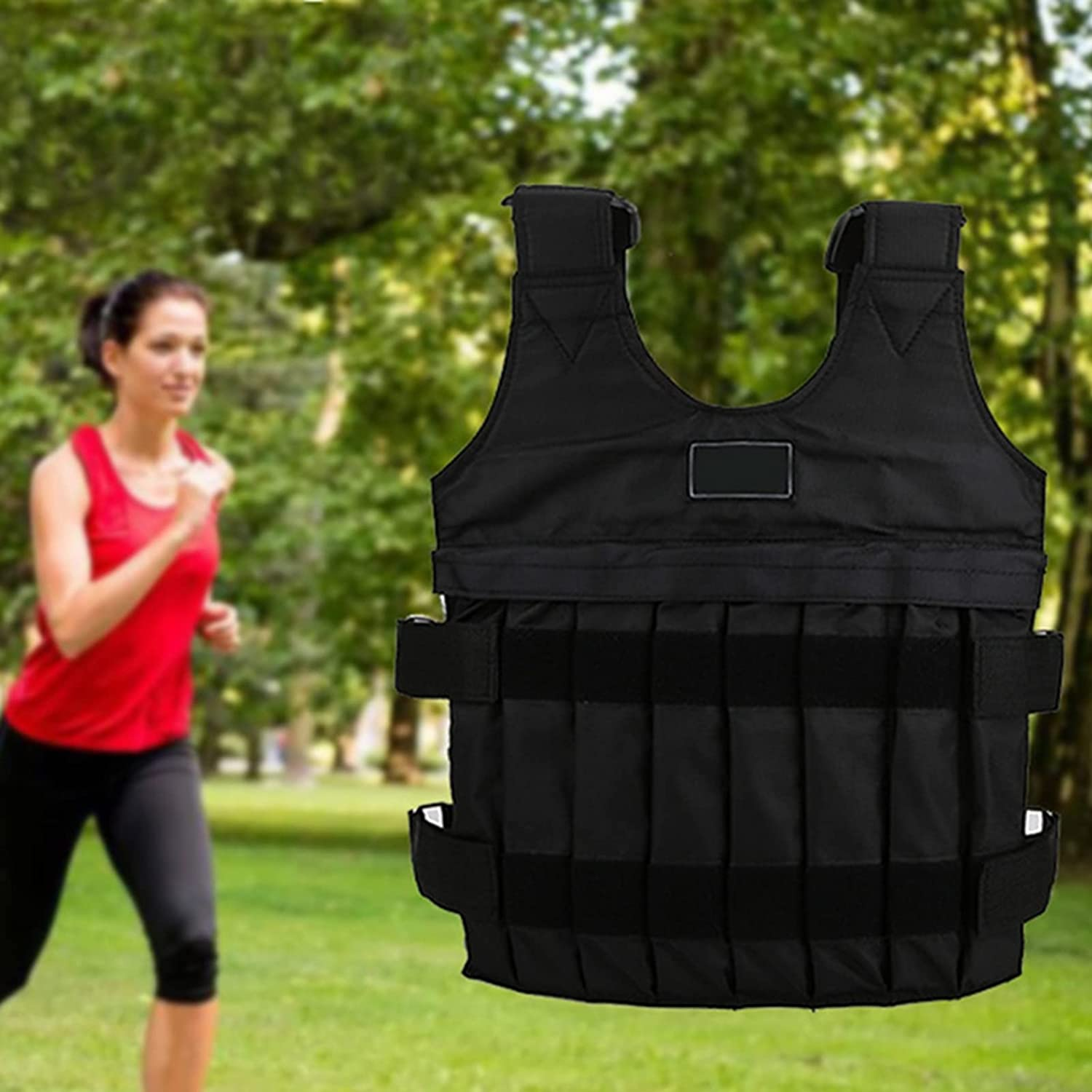 Weighted Vest, 20KG Weight Jacket Exercise Weightloading Training Waistcoat for Boxing Workout Fitness Running Weightlifting Training Powerlifting image number 2