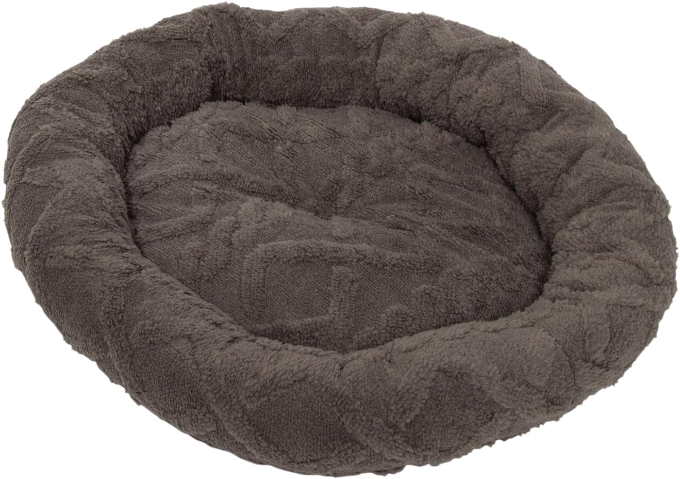 JACK and VANILLA, Cuddly Basket for Cats, Elegant Design, Soft Padding, Easy Care, Ideal for Small Cats, Diameter 48 X 8 Cm, Taupe, Fuzz Model