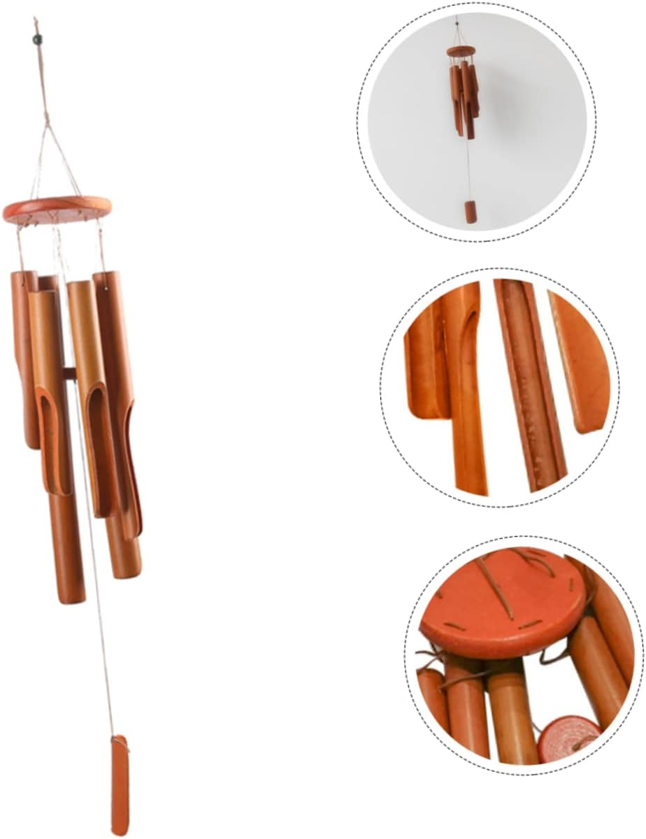 Yardwe Bamboo Wind Chime Decoration for Home Decor for Home Bamboo Decor Windchimes Unique Outdoor Japanese Wind Japandi Decor Wooden Decor Small Wind Chime Furniture image number 4