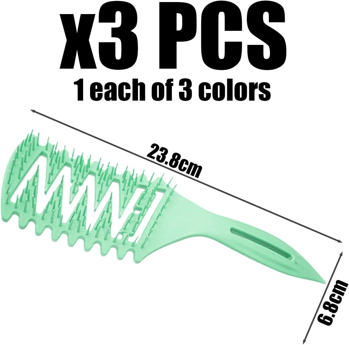 3 Pieces Curly Hair Comb, Fluffy Comb, Plastic Comb, Hair Comb Hair Styling Tools, Hair Care Products image number 4