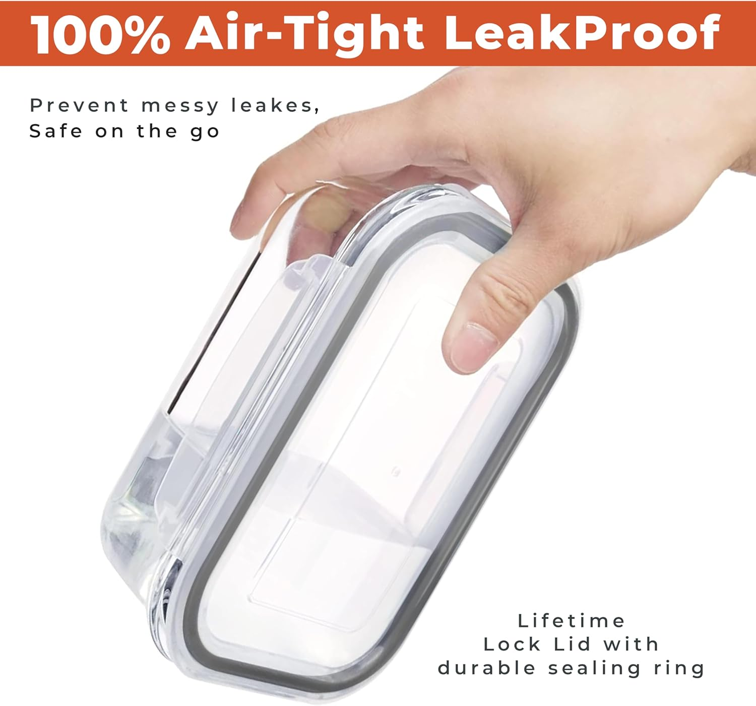 RFAQK Glass Food Storage Containers with Lids 24 Pcs (35Oz-11Oz) Airtight Glass Meal Prep Container for Kitchen Storage & Organisation- Leakproof Lunch Box Safe for Oven,Freezer, Dishwasher image number 5