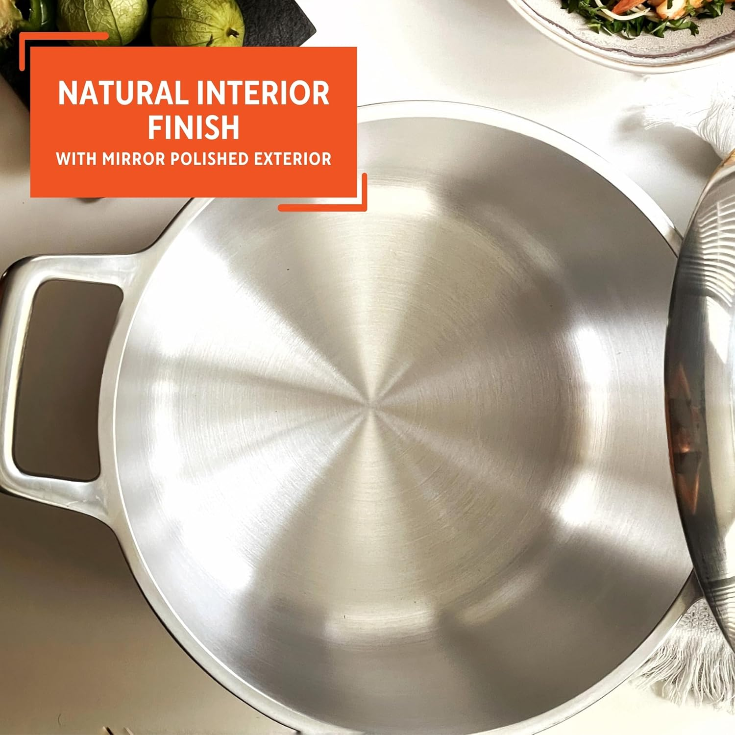 IMUSA USA 5.8 Quart Heavy Duty Cajun Cast Aluminum Dutch Oven with Lid, Silver, (IMU-89307) image number 6