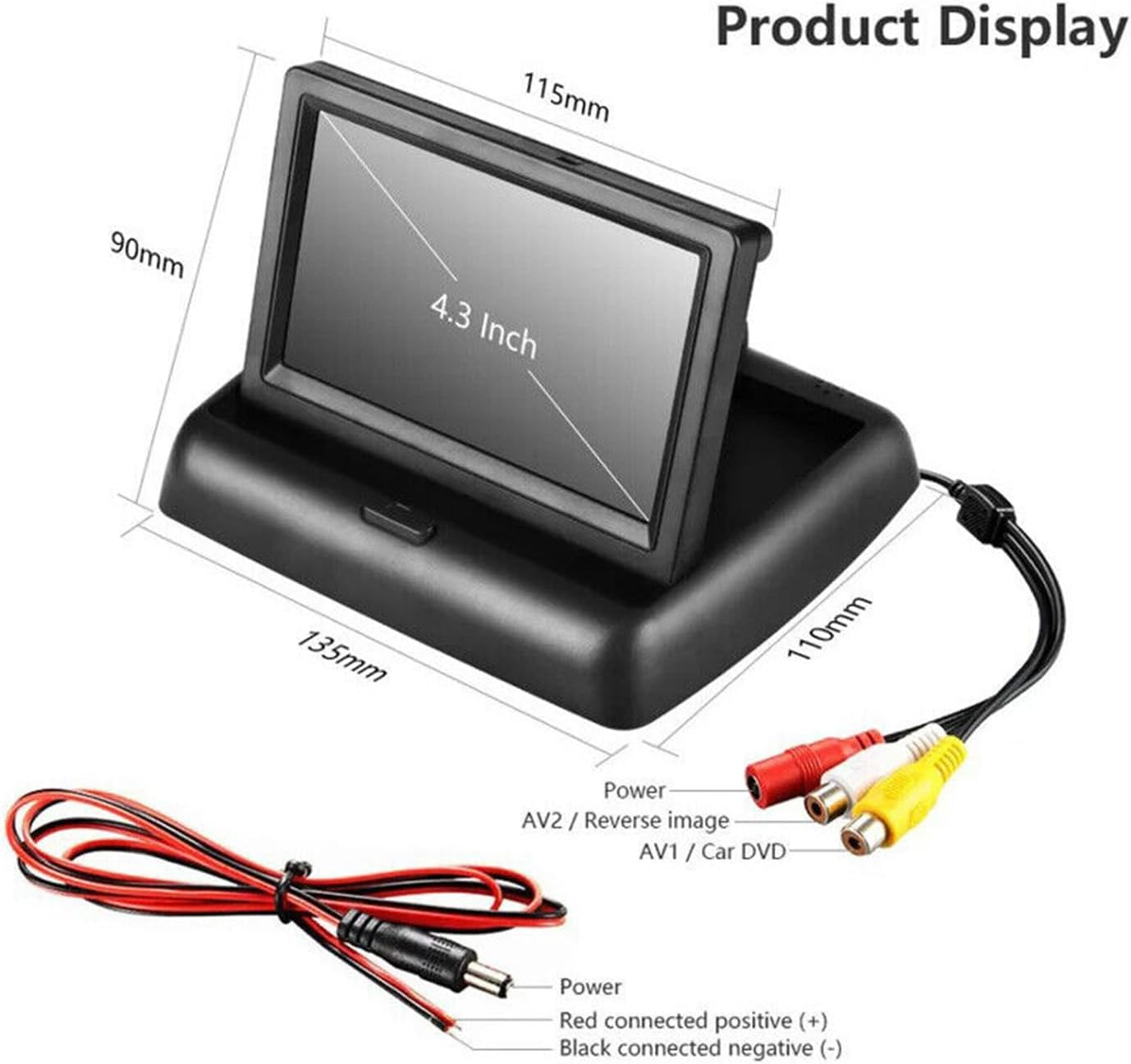 Leona Co Baby Car Camera, HD Display Baby Car Mirror with Night Vision Feature, 4.3 Inch Baby Car Monitor with Wide Clear View, Baby Car Seat Mirror Camera Rear Facing to Observe Baby'S Every Move image number 4