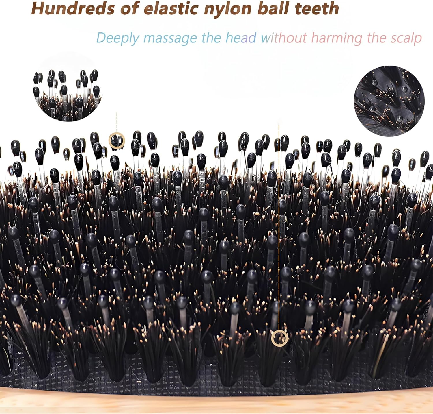 100% Natural Bristle Hair Brush | Eco-Friendly Brush Hair for Women, Men & Kids | Massaging, Detangling Hair Brush for All Hair Types | Enhances Shine,Slick Back Burshes,Bamboo Hair Brush image number 2