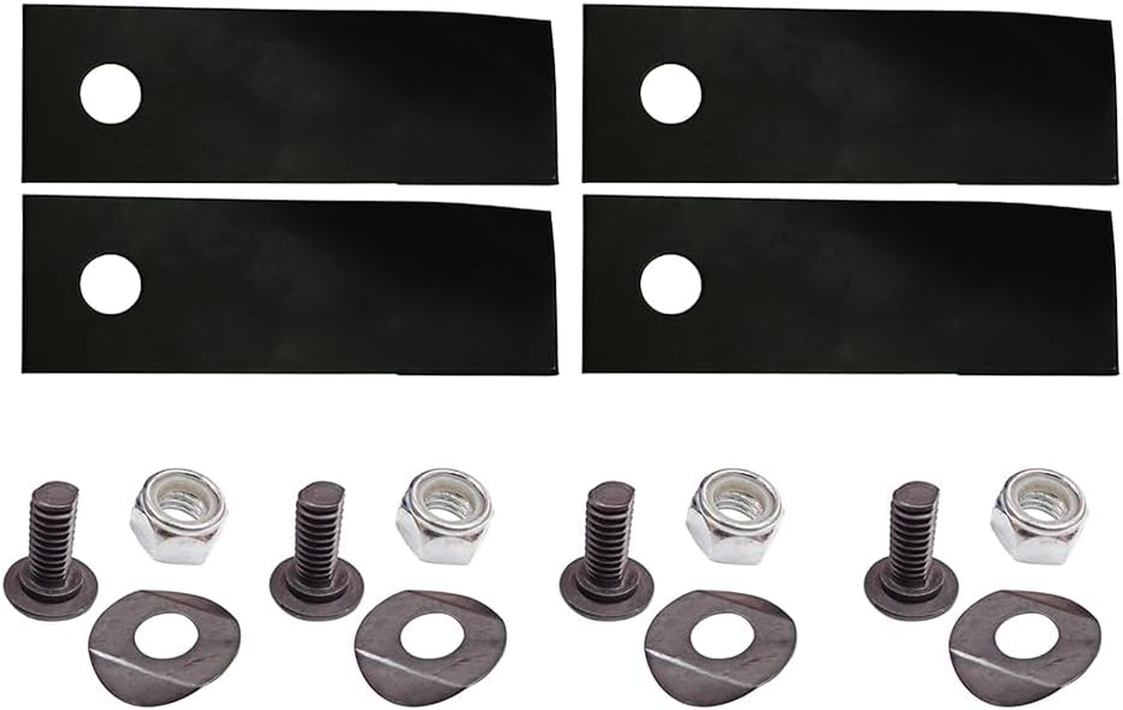 4Pcs Blades & Bolts for 18" & 20" Rover Rear Catcher Lawn Mowers A01118K A00672K for Stihl 6105 183 6070 Catcher Lawn Mowers