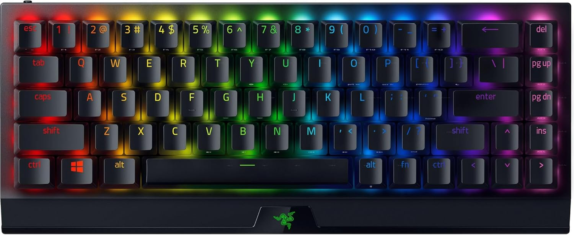 Razer Blackwidow V3 Mechanical Gaming Keyboard: Green Mechanical Switches - Tactile & Clicky - Chroma RGB Lighting - Compact Form Factor - Programmable Macro Functionality - Quartz