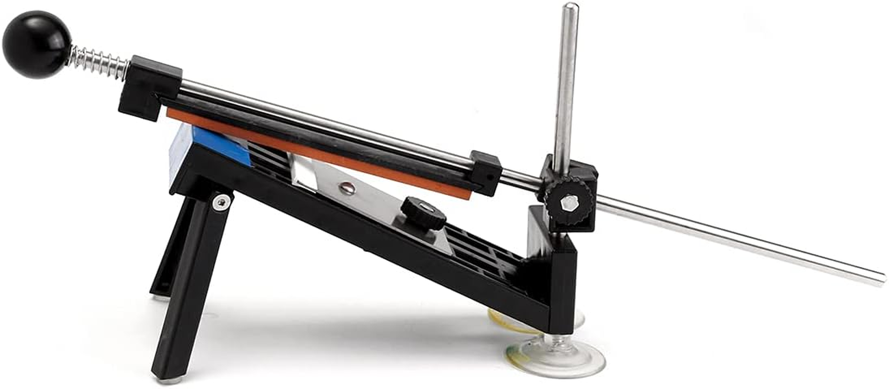 Meichoon Knife Sharpener System Professional Stainless Steel Kitchen Chef Fixed-Angle Sharpening Tools Kit with 4 Whetstones,Ue12 image number 3