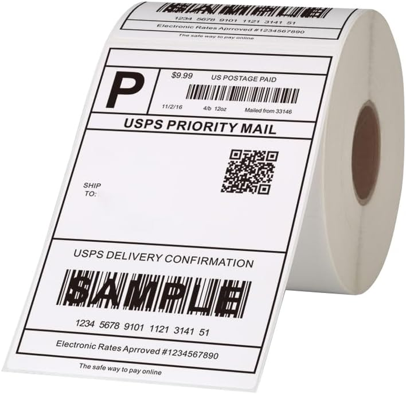 ETSUKOU Premium 4X6 Thermal Shipping Labels &ndash; 500 Pack (Roll) | High-Durability Japanese Base Paper | Water, Abrasion, Oil, & Alcohol Resistant image number 1