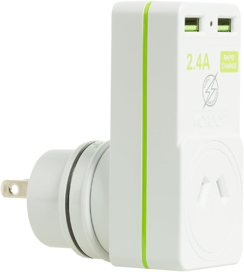 Korjo 2 Port USB-A & Power Adaptor - Japan, White image number 3