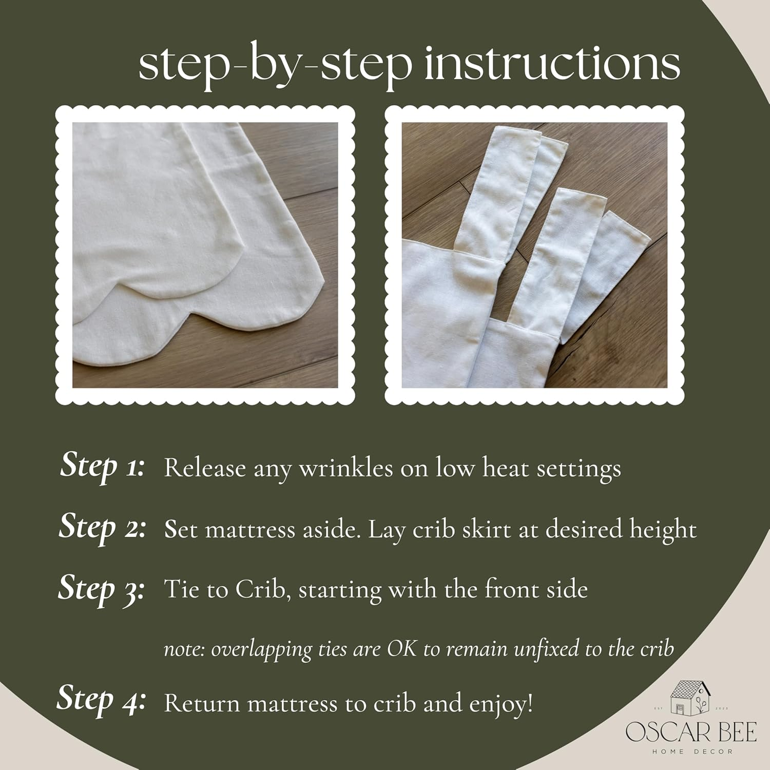 Scalloped Crib Skirt (Back (Optional Add On)) image number 2