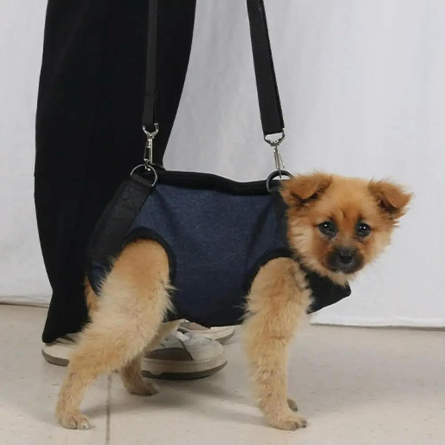 UOSIA Small Dog Carry Sling Dog Lift Harness Adjustable Breathable Puppy Support Harness with D-Ring Full Body Pet Assist Belt Easy to Use after Surgery image number 5