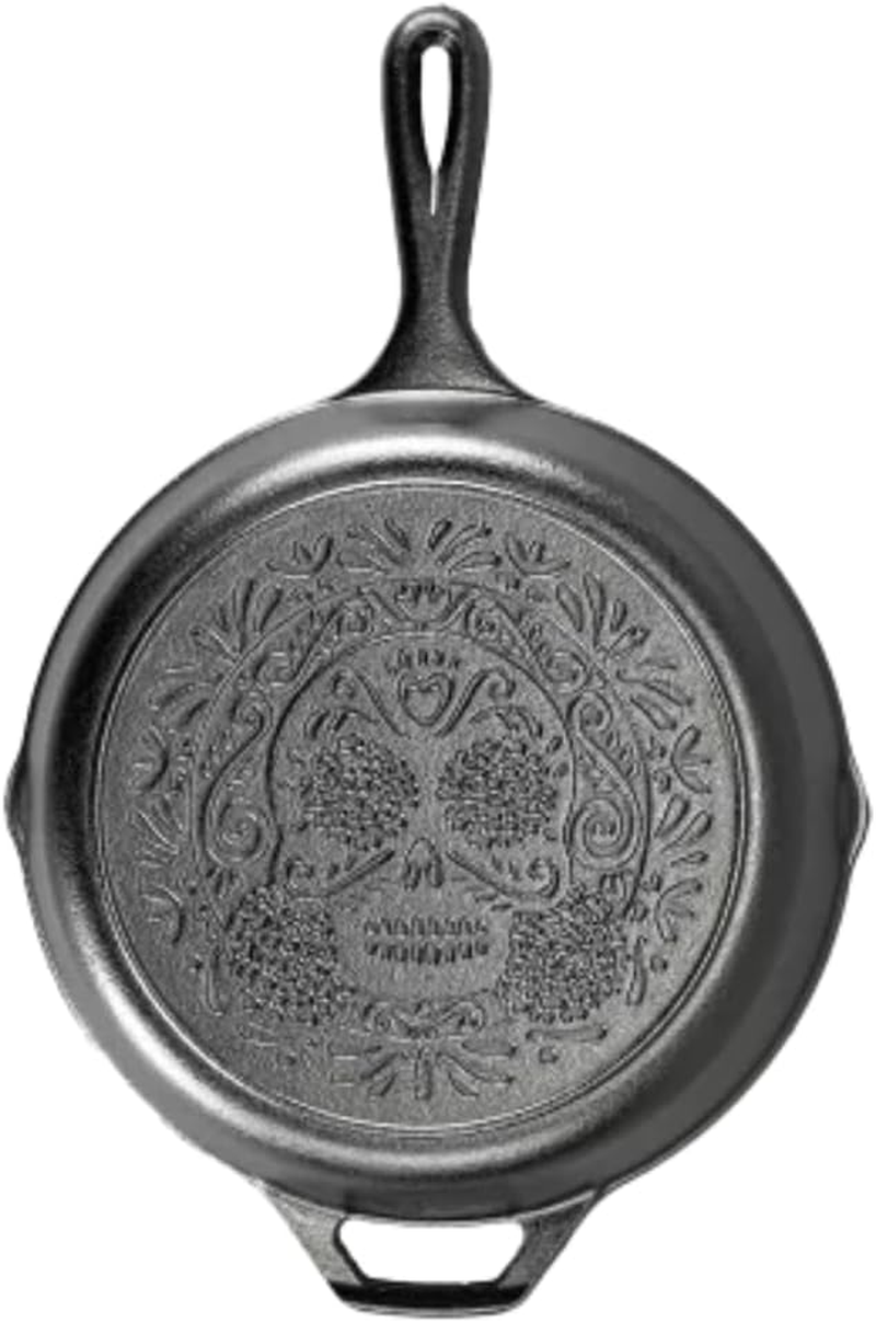 Lodge Seasoned Cast Iron Sugar Skull Skillet, Black, 10.25 Inch image number 6