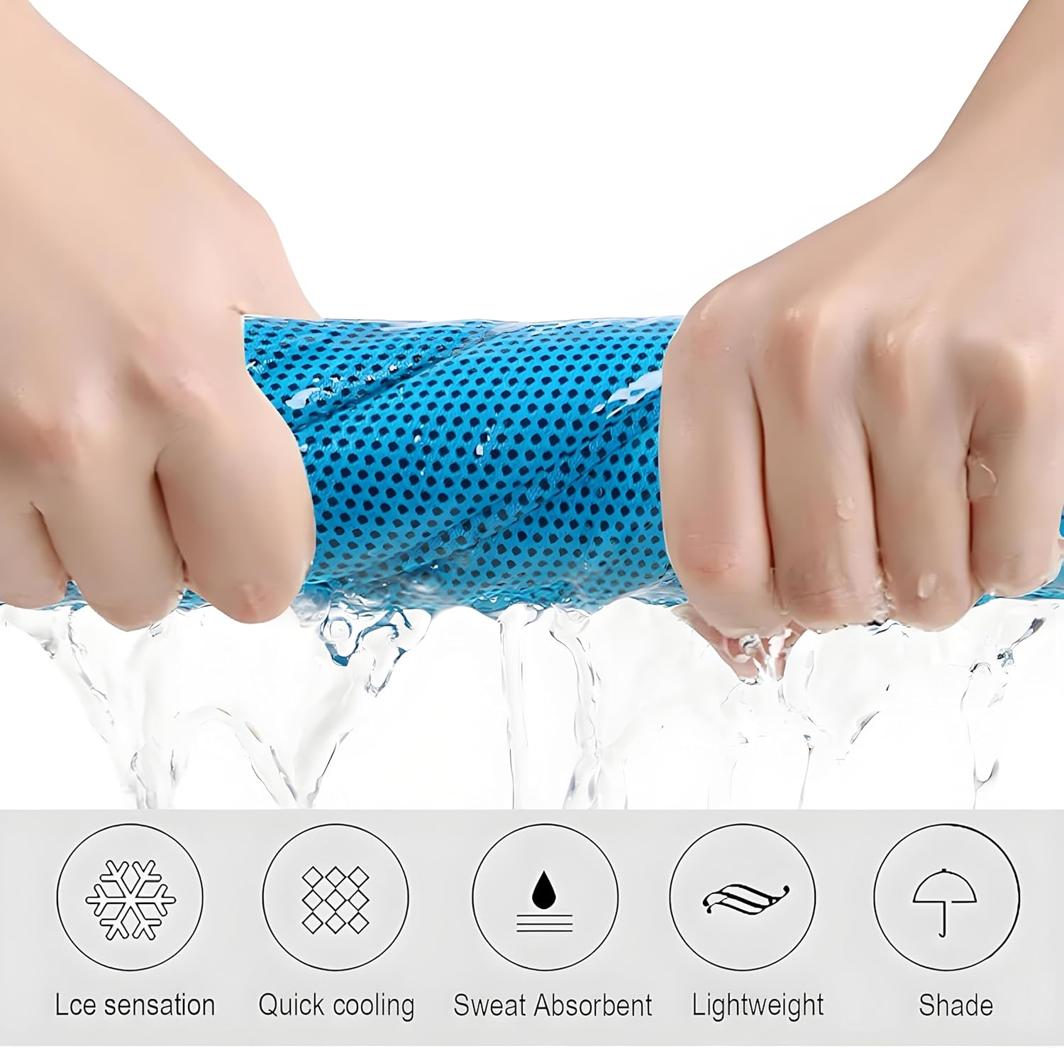 3 Pack Instant Cooling Towels - 90X30Cm Portable Ice Silk Neck Wraps | Reusable Chill Gym & Surf Towel for Hiking, Beach, Gym | Fast Dry Tech (Blue/Charcoal/Light Grey) image number 5