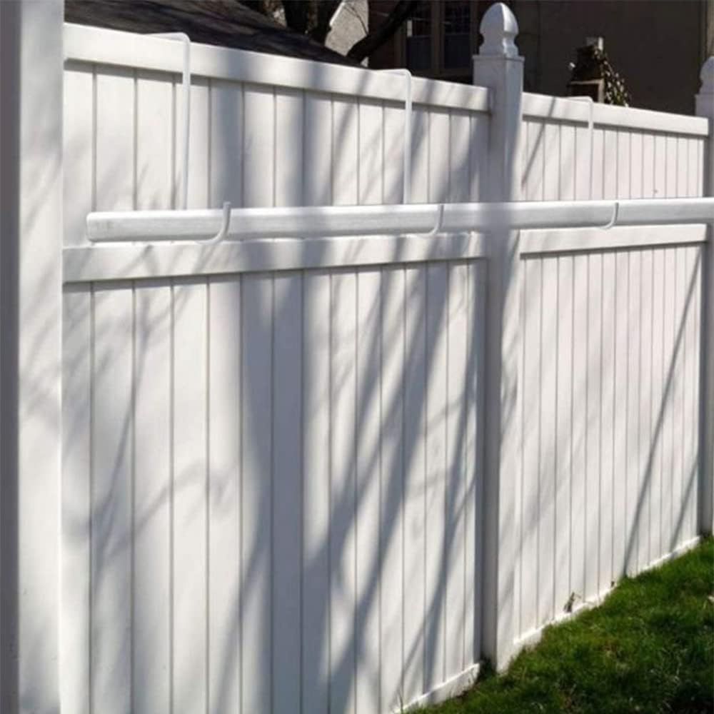 Tophomer 8 Pcs Vinyl Fence Hooks, Patio Hangers Powder Coated Steel Fence Hangers, Wall Hanging Brackets Hook Plant Hangers image number 2