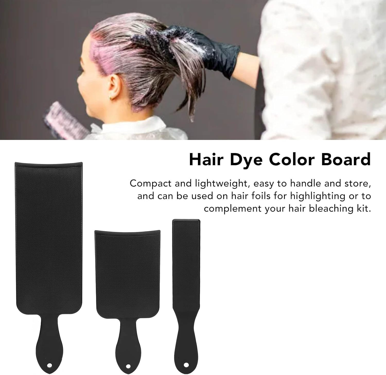 CYSFETENA Pack of 3 Balayage Board with Non-Slip Texture, ABS Highlight Board with Wider Layout, Compact and Portable Highlight Board for Perm, Highlights and Bleaching image number 3
