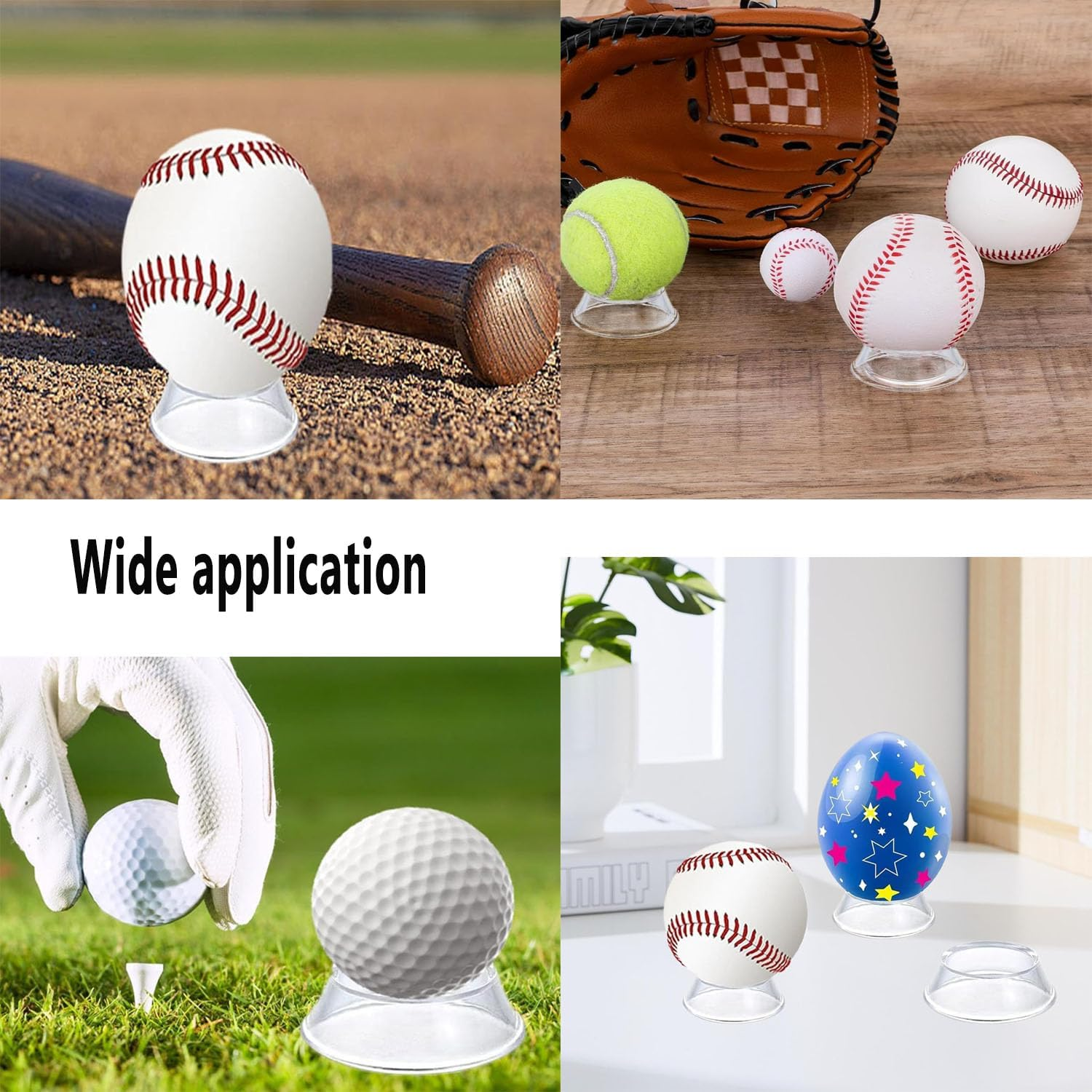 10Pcs Clear Baseball Stand,Clear Ball Stand Holder,Sports Ball Display Rack,Round Baseball Stands Display Holders for Golf Ball Softball Baseball Tennis Ball