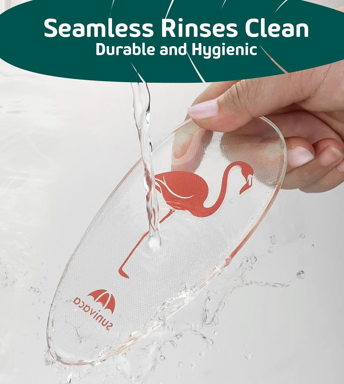 Sunivaca Glass Foot File Callus Remover for Feet, Flamingo Gifts for Women, Foot Scrubber Dead Skin Remover, Professional Pedicure Tools at Home, Heel Scraper for Cracked Heels image number 1