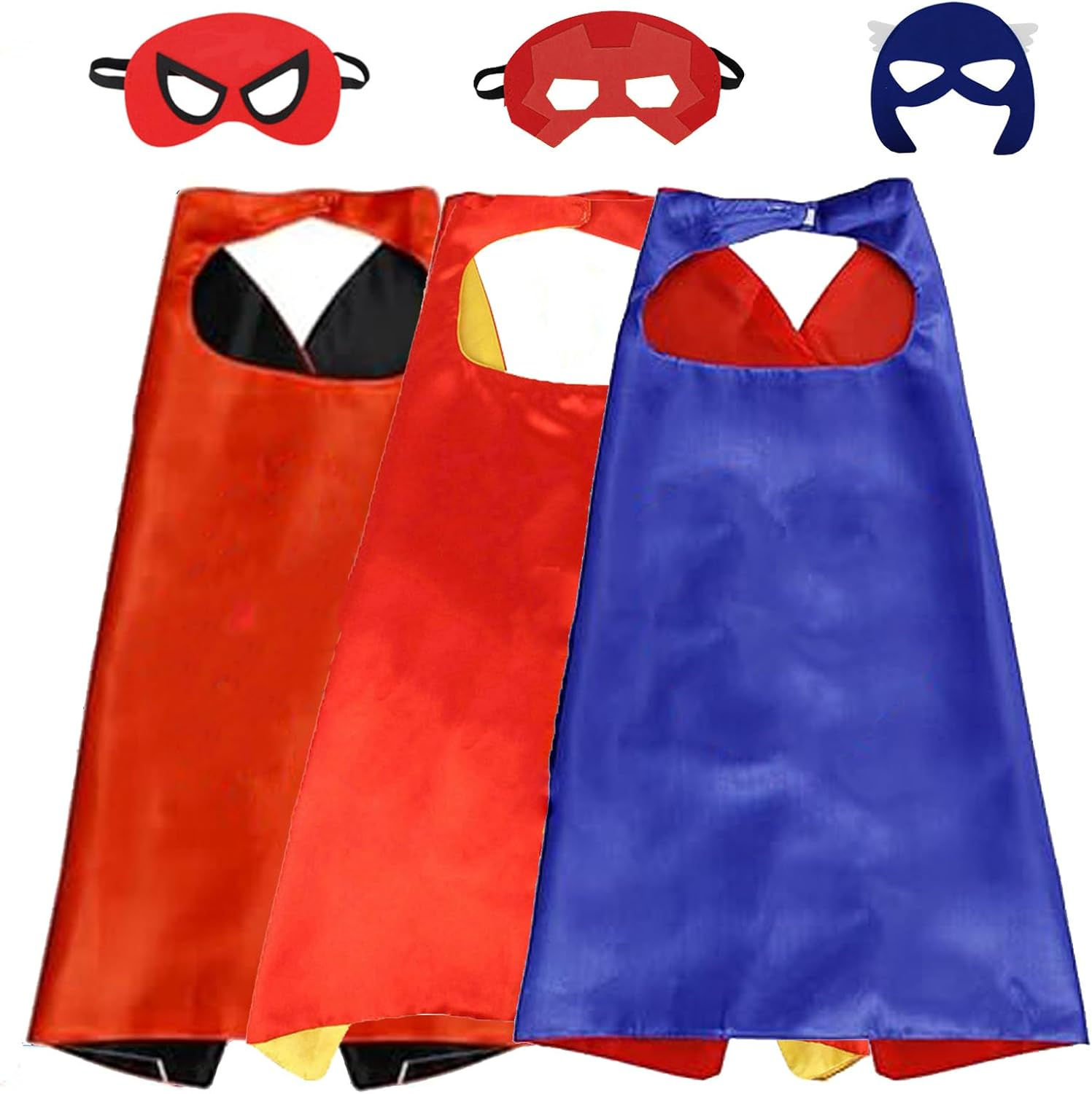 Kids Superhero Dress up Sets, Capes and MASK Costumes for Christmas, Birthday Party Gifts - Rd Pl image number 4