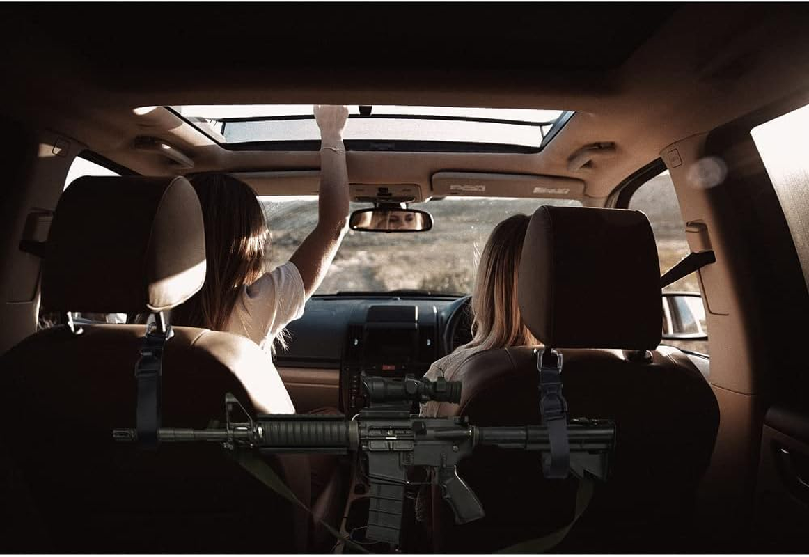 Tsinghwang 4 PCS Gun Rack Automotive Headrest Gun Holder Fit for Shotguns, Rifles, Bows Holder,Fishing Poles,Baseball Bat,Purses & Grocery Bags Car Seat Headrest Sling image number 5