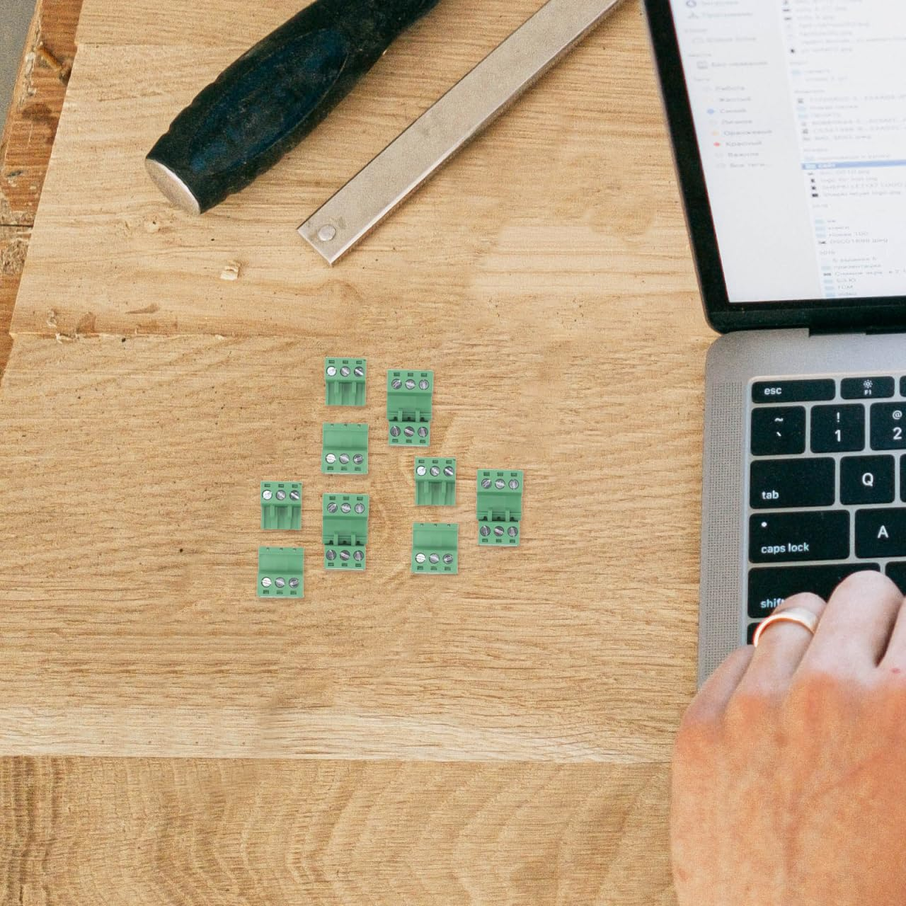 Zerodeko 20Pcs Dual Row Plug Terminal Block Connectors, Screw Terminal Strip for Electrical Wiring, 3-Pole PCB Mount with Bus Bar, 5.08Mm Pitch for Quick and Secure Wiring Connections image number 1