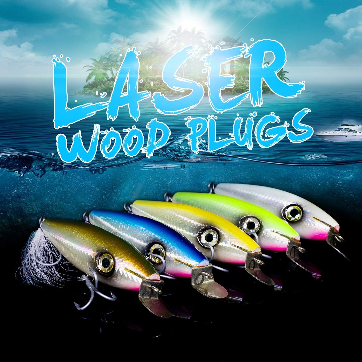 YZD Saltwater Trolling Fishing Lure Minnow Hard Bait 4.5'' Big Game Floating Topwater Crankbait Lure for Kingfish Tuna Mackerel Marlin GT Ulua Bait