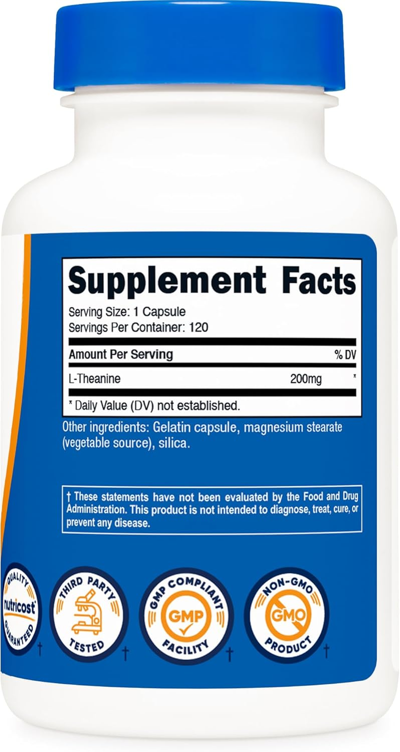 Nutricost L-Theanine 120 Capsules image number 3