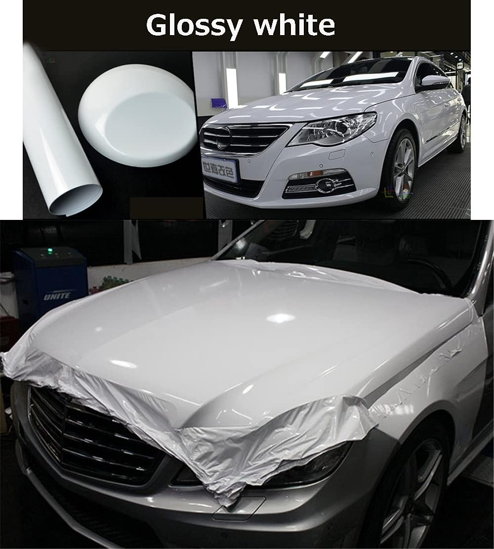 LZLRUN White High Gloss Vinyl Realistic Paint Wrap Roll Car Sticker Film Decal Bubble Free Come with Installation Tool Set (1Ft X 5Ft) (Hgcwv-Us) image number 2