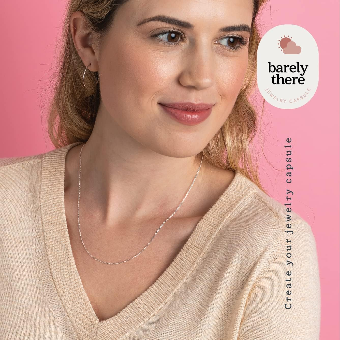 KEZEF Sterling Silver Cable Chain Necklace for Men & Women, Silver, 18K Gold Plate & Rose Gold Plate 1Mm Oval Link Chain, Made in Italy, Hypoallergenic, Tarnish Resistant